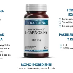 L-Carnosina pura 500 mg: descubre para qué sirve este suplemento monoingrediente, con fórmula natural y cápsulas vegetales.