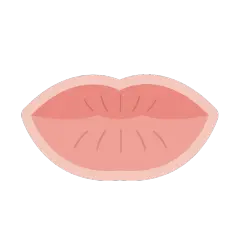Labios blancos y rosados, listos para un beso.