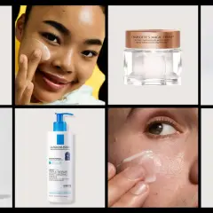 Varias cremas para el cuidado de la piel, incluyendo una crema función barrera para que sirve a reparar la piel.