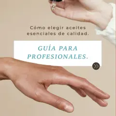 Guía para profesionales sobre cuáles son los aceites esenciales de calidad. Una mano recibe una gota de aceite.