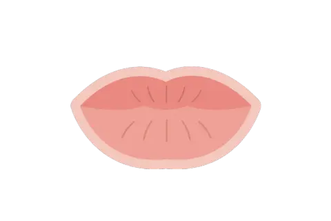 Labios blancos y rosados, listos para un beso.