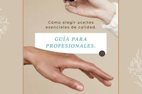 Guía para profesionales sobre cuáles son los aceites esenciales de calidad. Una mano recibe una gota de aceite.