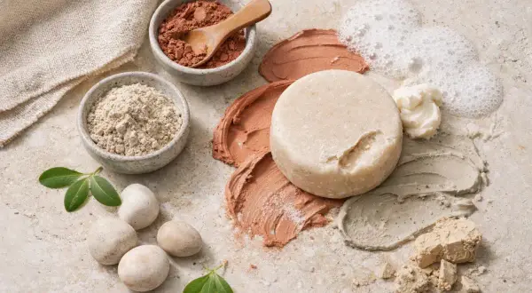Pasteles de arcilla, jabón sólido y espuma. Evita el sodium cocoyl isethionate, que es malo para tu piel.