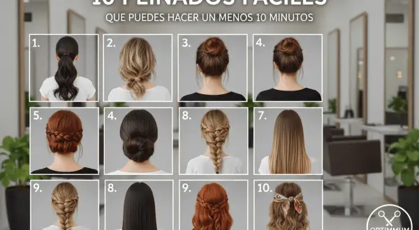 10 peinados fáciles paso a paso: coletas, moños, trenzas y más. ¡Estilos rápidos para cualquier ocasión!