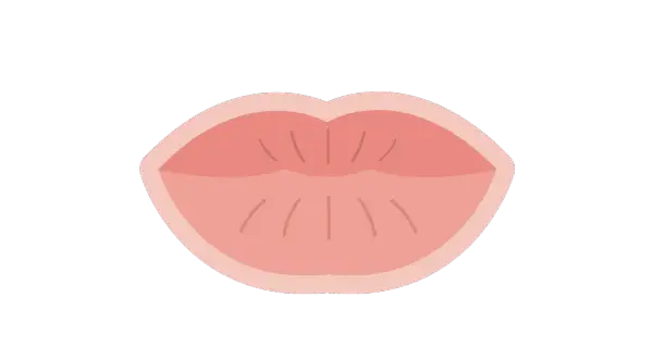 Labios blancos y rosados, listos para un beso.