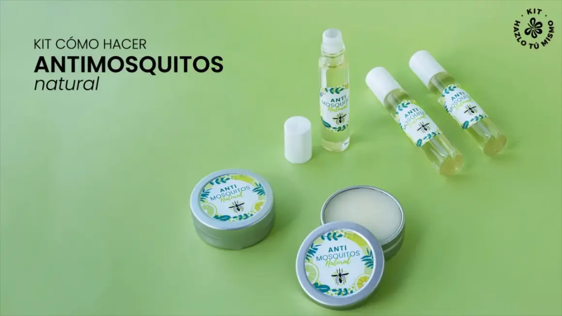 Kit para crear tu propio remedio natural antimosquitos. Incluye roll-on y bálsamo.
