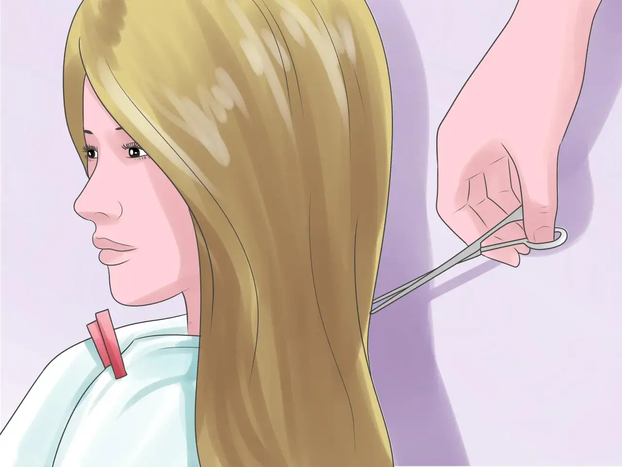 Una mano corta puntas abiertas para como reparar el pelo dañado.