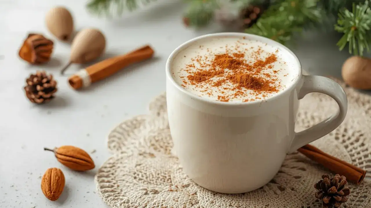 Taza de leche con canela, ideal para calentar el cuerpo y el alma. La canela aporta sabor y aroma, y la leche, nutrientes.