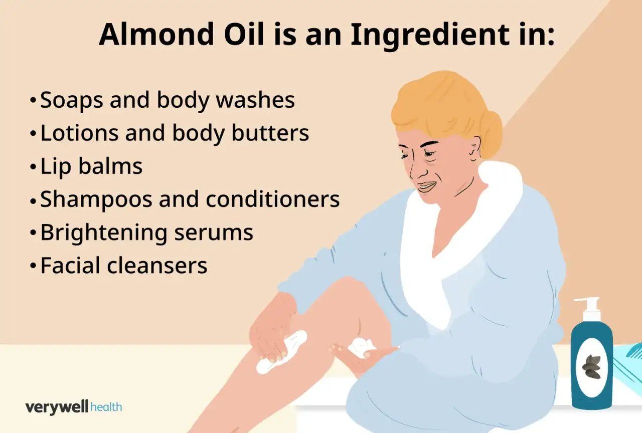 El aceite de almendras es un ingrediente en champ&uacute;s y acondicionadores, ideal para el cuidado del cabello.