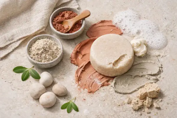 Pasteles de arcilla, jabón sólido y espuma. Evita el sodium cocoyl isethionate, que es malo para tu piel.