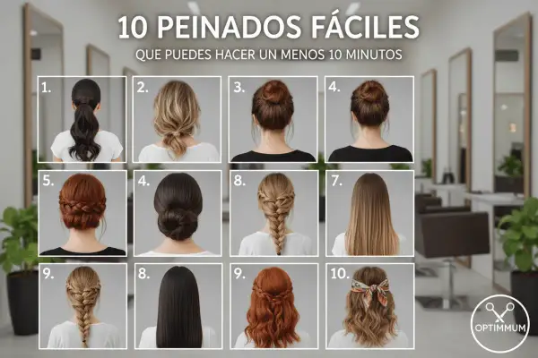 10 peinados fáciles paso a paso: coletas, moños, trenzas y más. ¡Estilos rápidos para cualquier ocasión!
