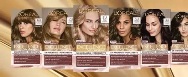L'Oréal Excellence Sin Amoniaco: tintes permanentes para un color duradero y cuidado capilar. ¡El tinte sin amoniaco se va con los lavados, pero este no!