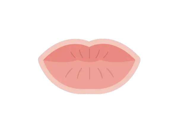 Labios blancos y rosados, listos para un beso.