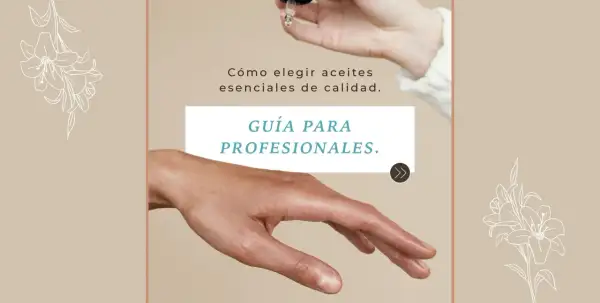 Guía para profesionales sobre cuáles son los aceites esenciales de calidad. Una mano recibe una gota de aceite.